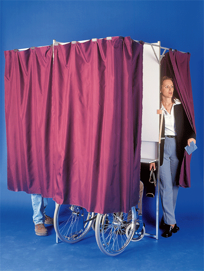 Isoloir de vote metalique rideaux polyester - élections